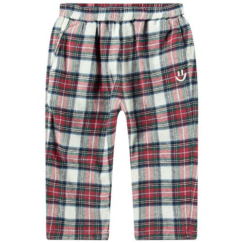 Molo GOTS Sois Ternede Bukser Pine Check 104cm  Hvid  104 cm  Unisex