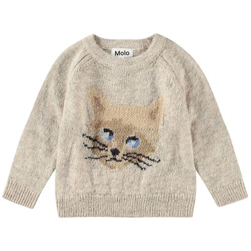 Se Molo Gilby Strikket trøje Kitten | Beige | 92 cm ved Babyshop