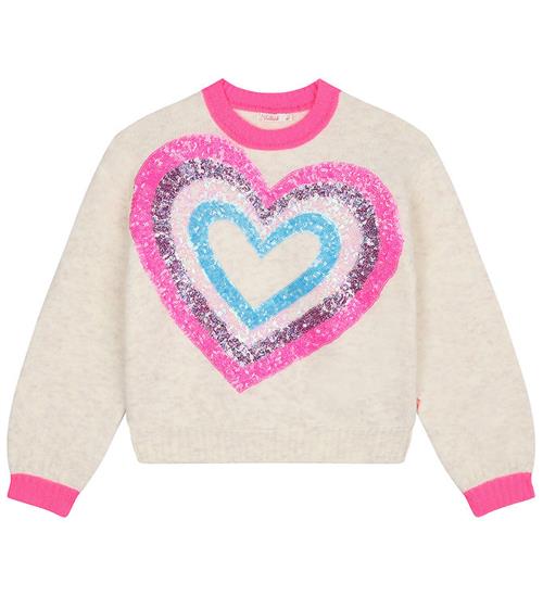 Se Billieblush Bluse - Strik - Ivory m. Pailletter/Hjerte ved KidsWorld