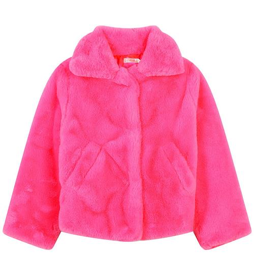 Se Billieblush Plysjakke - Party Pink m. Diamant/Pailletter ved KidsWorld