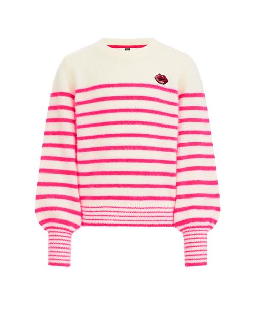 Se WE Fashion Pullover  pink / rød / hvid ved About You