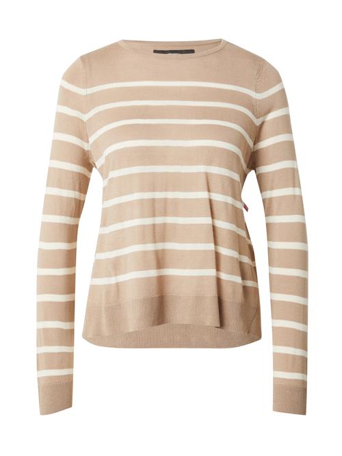 Se VERO MODA Pullover 'NOVA'  mørkebeige / hvid ved About You