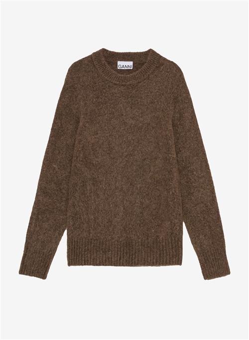 Ganni Brushed Alpaca O-neck Rain Drum