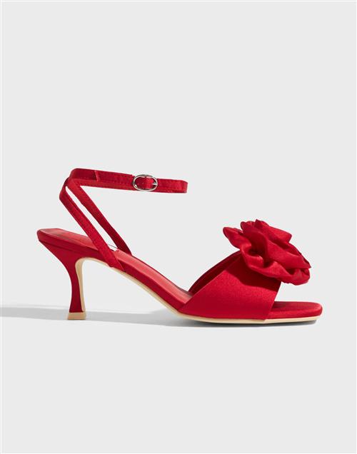 Nelly - Rød - Satin Rose Heel
