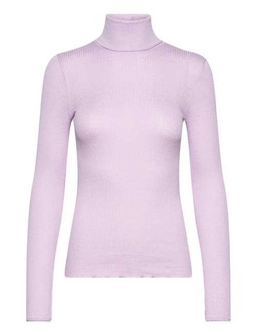 Se Rosemunde Silk T-Shirt W/ Roller Neck Rosemunde Purple ved Booztlet