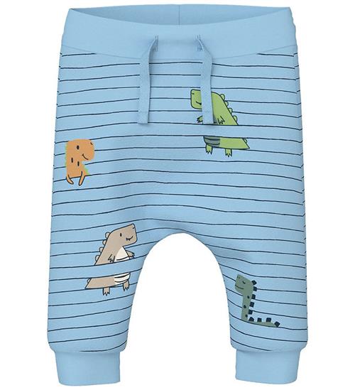 Se Name It Bukser - NbmVroels - Dusk Blue/Dino/Stripes ved KidsWorld