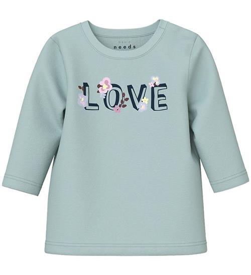 Se Name It Bluse - NbfVubie - Gray Mist/Love/Flowers ved KidsWorld