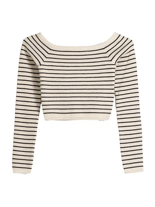 Bershka Pullover  ecru / sort