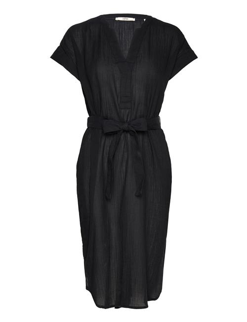 Esprit Casual Crinkled Midi Dress With Belt Esprit Casual Black