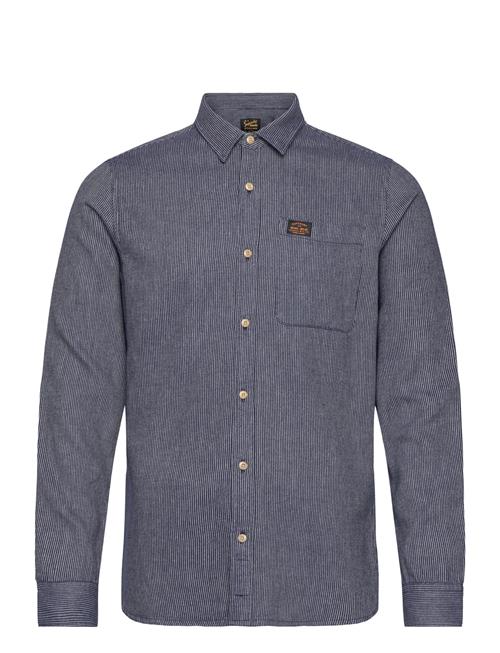 Superdry Cotton Workwear Ls Shirt Superdry Blue