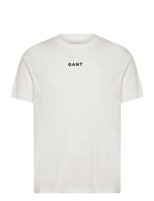 Se GANT Contrast Small Logo Tshirt GANT Cream ved Booztlet