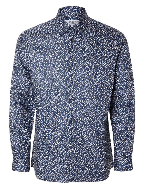 Slhslim-Ethan Shirt Ls Aop Noos Selected Blue