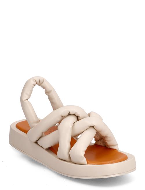 Bianco Biadora Puffy Cross Sandal Bianco Beige