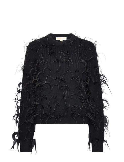 Feather Crop Shaker Swtr Michael Kors Black