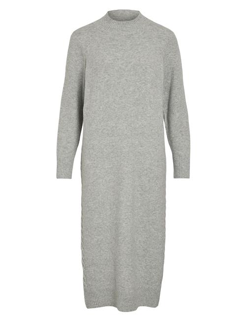 Vikiku L/S High Neck Midi Knit Dress/Pb Vila Grey