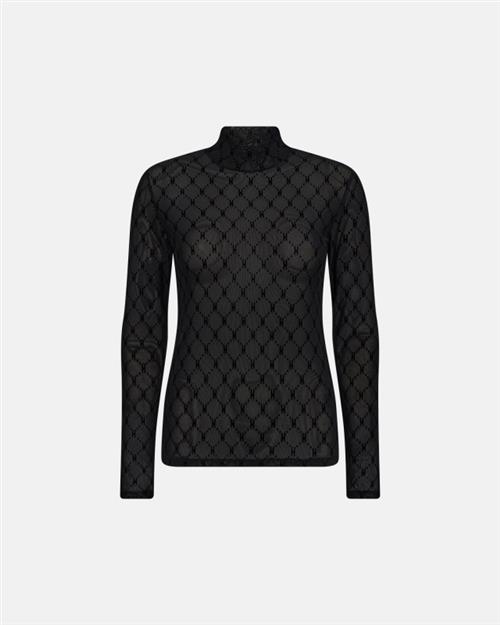 Bluse "Mesh" | Polyamid | Sort