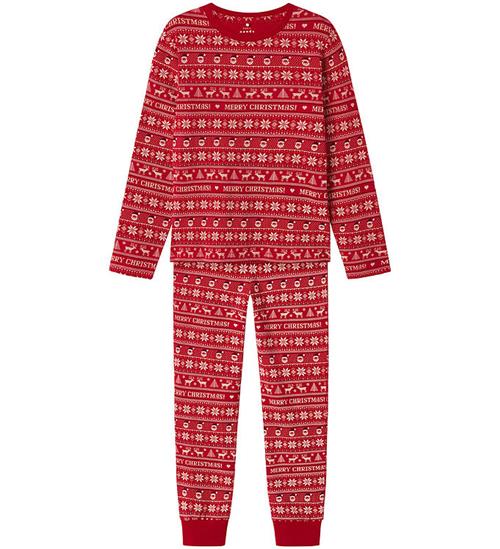 Se Name It Nattøj - NknVismas - Jester Red/Merry Christmas ved KidsWorld