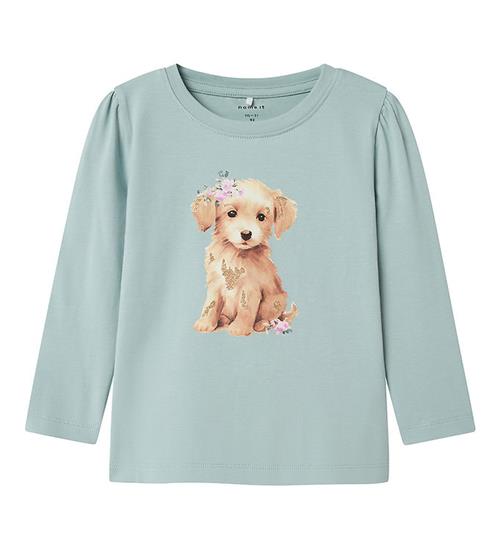 Se Name It Bluse - NmfRamoni - Gray Mist ved KidsWorld