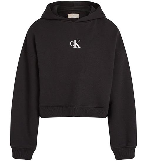 Calvin Klein Hættetrøje - Logo Boxy Fit - Sort