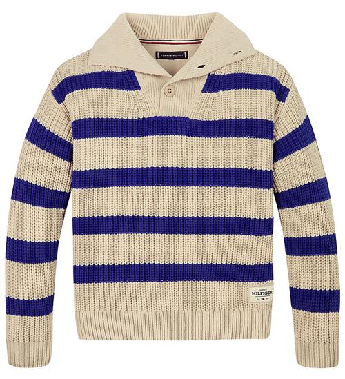 Tommy Hilfiger Bluse - Strik - Wedge Blue Stripe Classic Beige