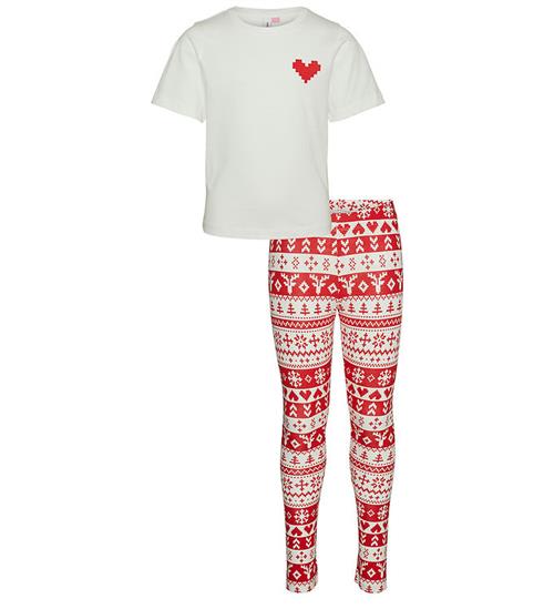 Se Vero Moda Girl Nattøj - 2-delt - VmChris - Chinese Red/Heart ved KidsWorld