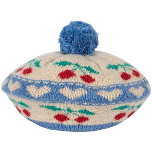 Se Konges Sløjd Hue - Beret - Uld - Belou - Cherry Stripe ved KidsWorld