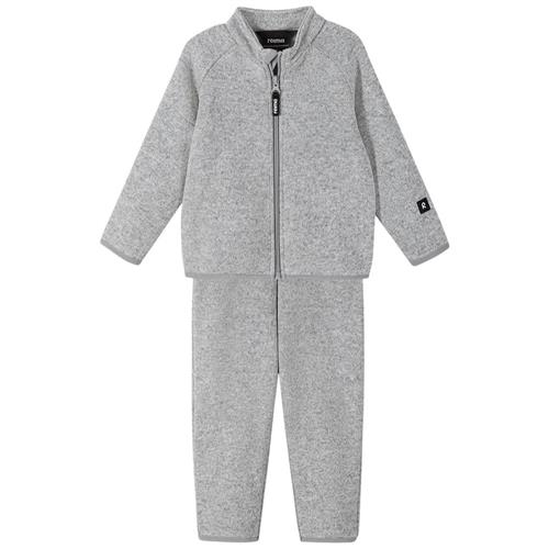 Se Reima Tahto Fleece Sæt Gråmeleret | Grå | 98 cm ved Babyshop