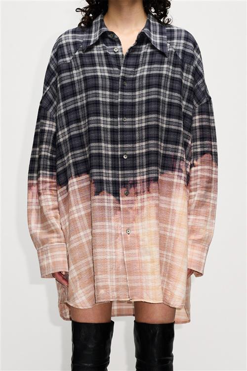 Hope Overgrown Shirt Kvinde Bleached Away Black Check Skjorter Str 34 - hos Magasin