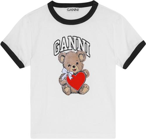 Se Ganni Basic Jersey Bear Small Tshirt Kvinde Bright White Kortærmede T-shirts Str L - hos Magasin ved Magasin