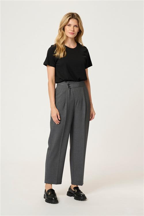 Kaffe Kamerle Button Pants 7/8 Kvinde Dark Grey Melange Bukser Str 40 - hos Magasin