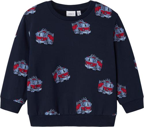 Se Name It Nmmobil Nreg Sweat BRU Str 98 - Dark Sapphire Sweatshirts Bomuld hos Magasin ved Magasin