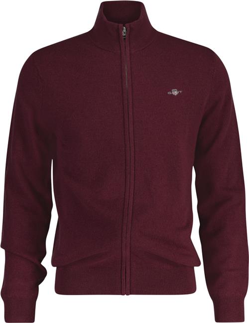 Gant Extrafine Lambswool ZIP Cardigan Mand Wine Red Cardigans Str XL - hos Magasin