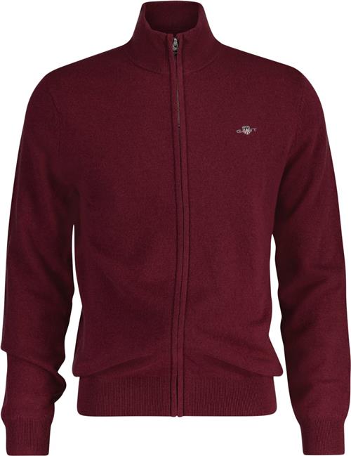 Se Gant Extrafine Lambswool ZIP Cardigan Mand Wine Red Cardigans Str XXL - hos Magasin ved Magasin