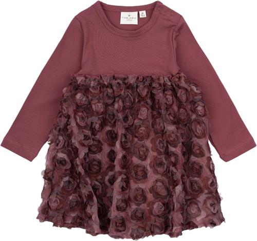 The New Tnsmirabell Hollie L_S Dress Str 92 cm Piger - Crushed Berry Kjoler hos Magasin