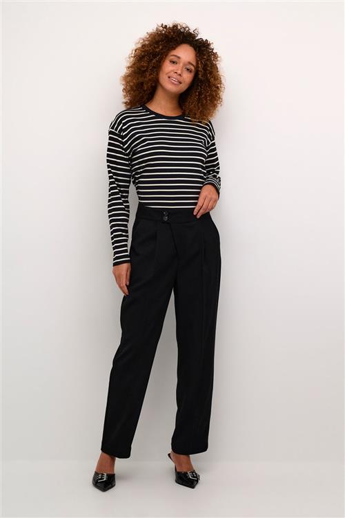 Kaffe Kamerle Button Pants 7/8 Kvinde Black Deep Bukser Str 42 - hos Magasin