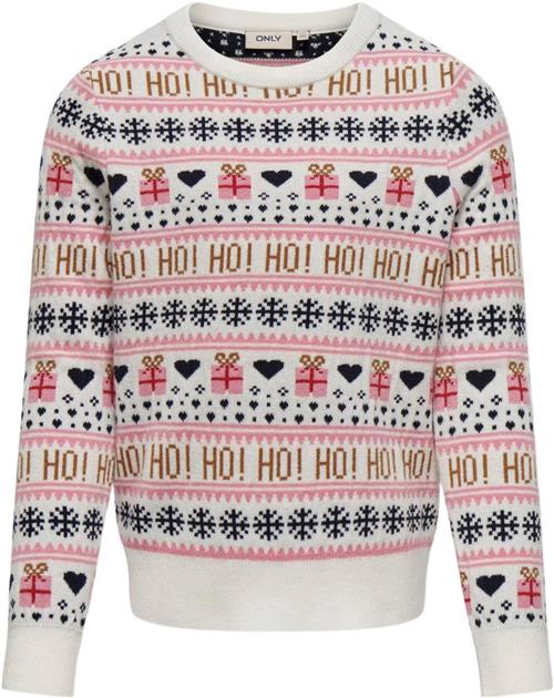 Se ONLY Kogxmas Present LS Oneck BOX KNT Kvinde Blå Sweaters Regular Fit Str 134/140 - hos Magasin ved Magasin