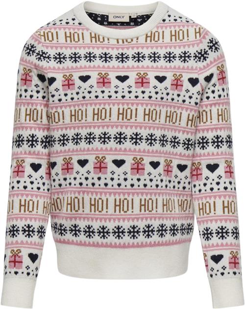 ONLY Kogxmas Present LS Oneck BOX KNT Kvinde Blå Sweaters Regular Fit Str 158/164 - hos Magasin