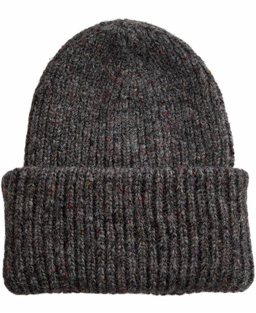 Magasin du Nord Collection Magasin 7880 Only Eco Beanie Donegal 1271 Dark Grey ONE SIZE Huer Uld