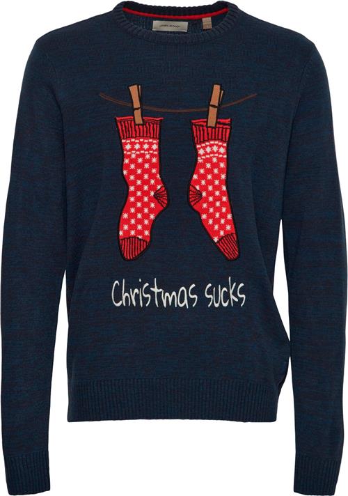 Blend Christmas Pullover Mand Dark Navy Sweatshirts Str XL - hos Magasin