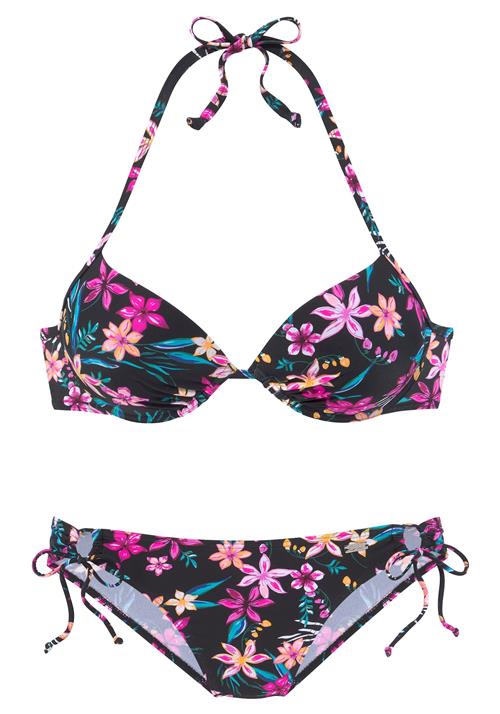 BUFFALO Bikini  turkis / smaragd / fersken / fuchsia / sort