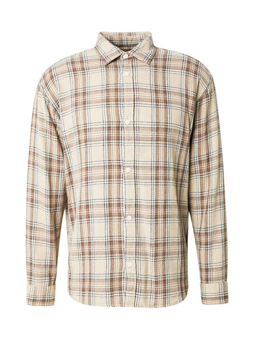 JACK & JONES Skjorte 'JORGRACIA PARKER'  camel / mørkebeige / mørkegrå / offwhite