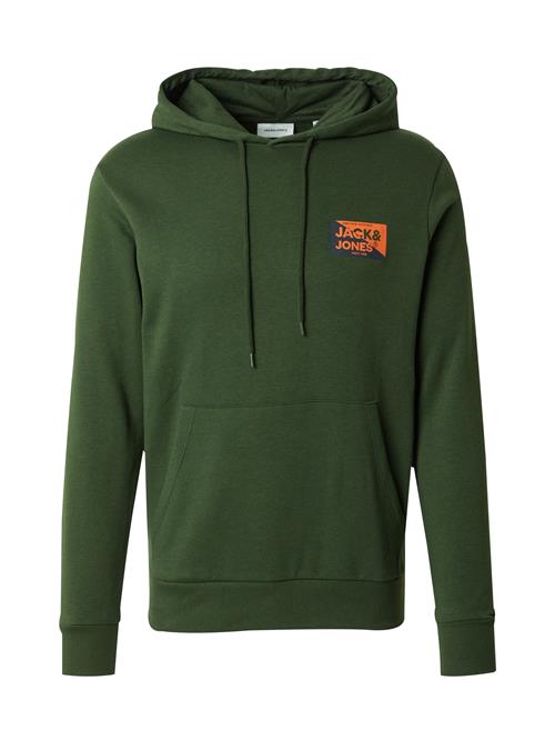 Se JACK & JONES Sweatshirt 'JJNOLAN'  marin / mørkegrøn / orange ved About You