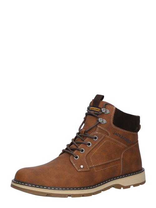 JACK & JONES Snørestøvler 'JFWSTRATFORD'  cognac / sort