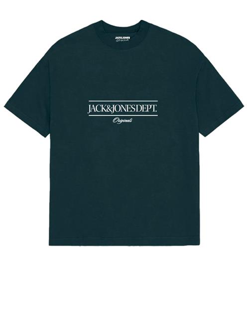 Se JACK & JONES Bluser & t-shirts 'JORKEAN'  mørkegrøn / hvid ved About You