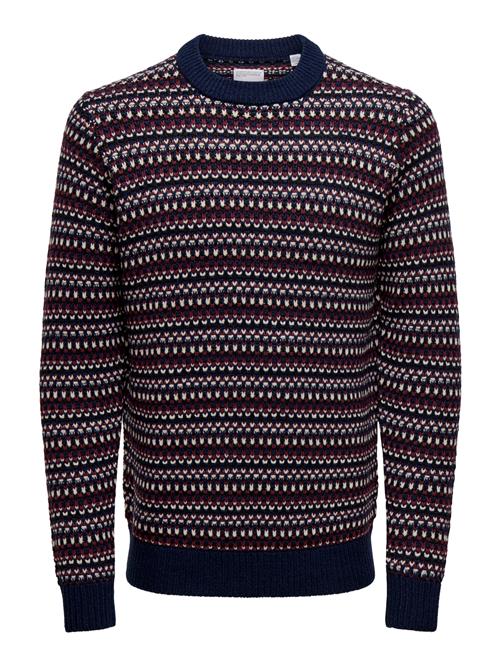 Se Only & Sons Pullover 'ONSMUSA'  navy / vinrød / hvid ved About You