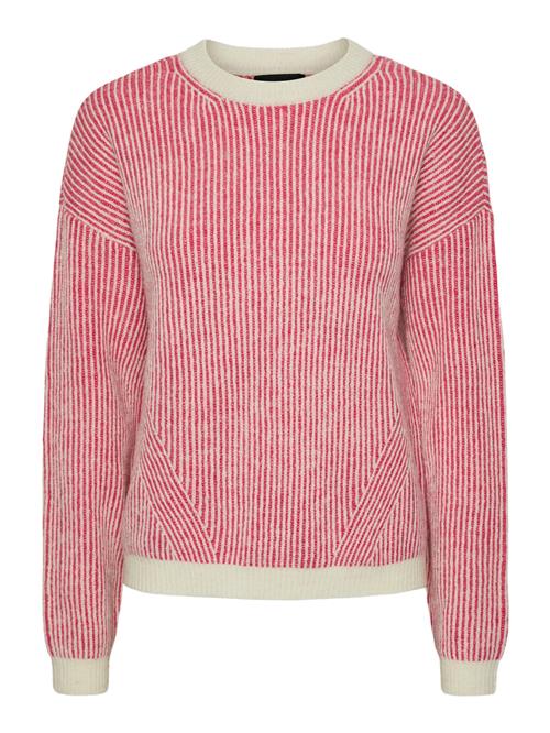 PIECES Pullover 'PCKARMEN'  fuchsia / hvid