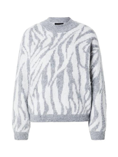 Se PIECES Pullover 'PCNOELA'  grå-meleret / hvid ved About You