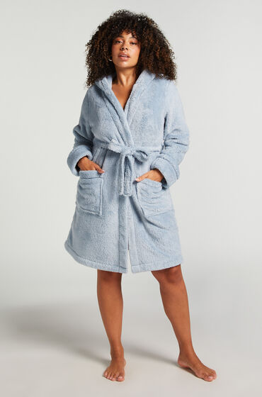 Hunkemöller Fleece badekåbe blå