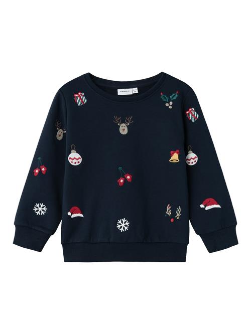 NAME IT Sweatshirt 'NMNRKRINGLE'  safir / grøn / rød / hvid