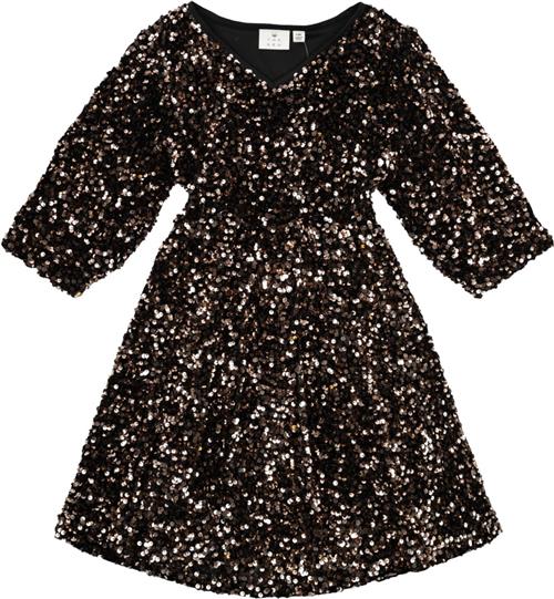 The New Tnmarlin Sequin S_S Dress Str 122-128 cm/7-8 år - Black Beauty Kjoler hos Magasin